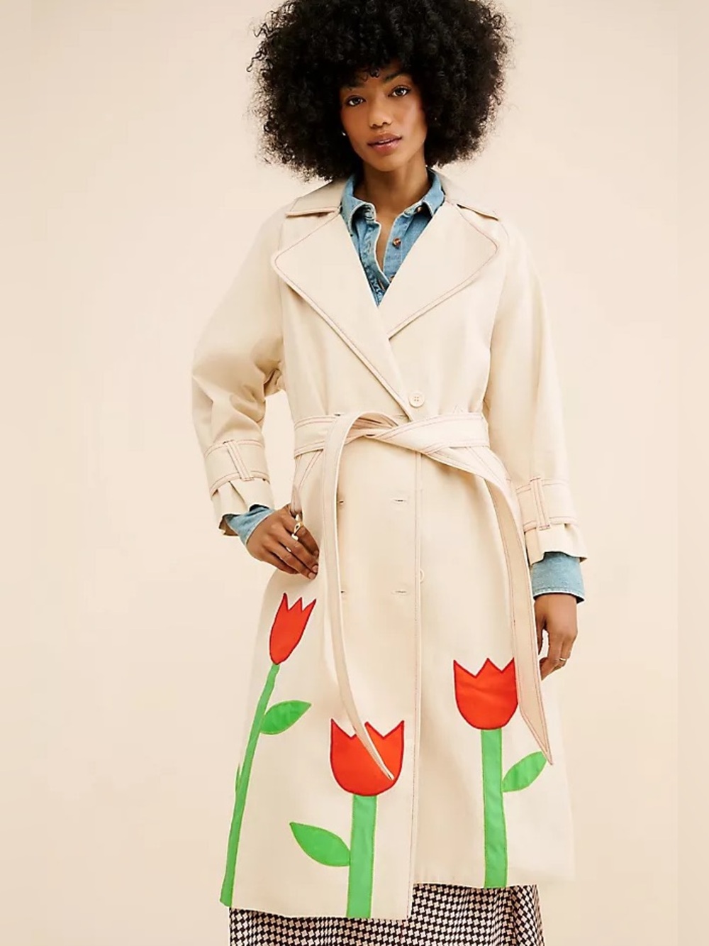Anthropologie Boyko Tulip Trench Coat Size XS